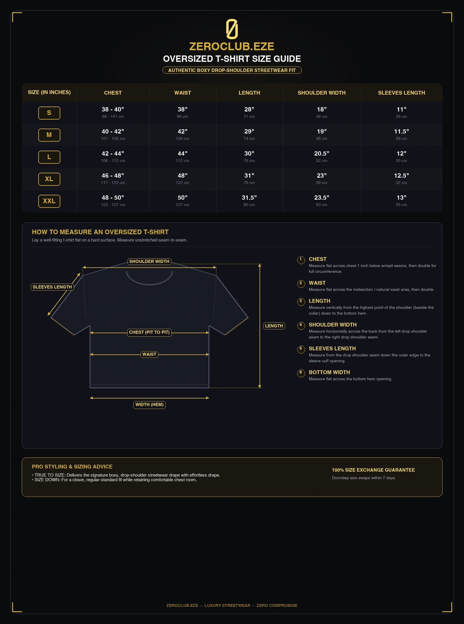 ZEROCLUB.EZE Oversized T-Shirt Size Guide Full HD